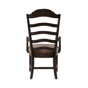 Liberty Furniture Paradise Valley Saddle Brown Upholstered Leather-Like Ladderback Armchair