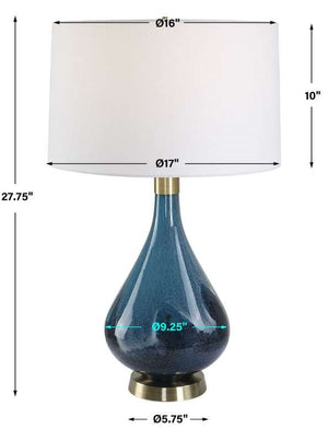 Uttermost Riviera Dark Navy Blue/White Table Lamp