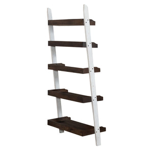 Liberty Furniture Farmhouse Two-Tone White Leaning Bookcase