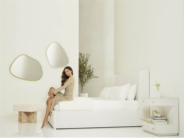 Universal Tranquility Miranda Kerr Home Restore Cottony Ivory King Upholstered Bed