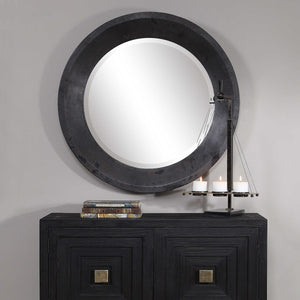 Uttermost Frazier Oxidized Metal Round Industrial Mirror