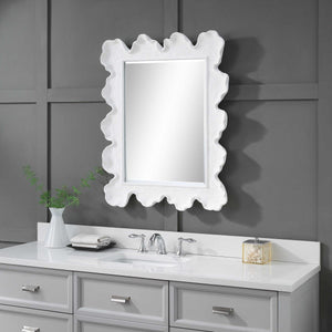 Uttermost Sea Coral White Coastal Mirror