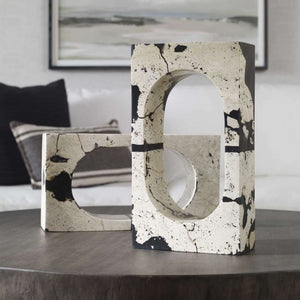 Uttermost Nouveau Black/White Coral Stone Sculpture