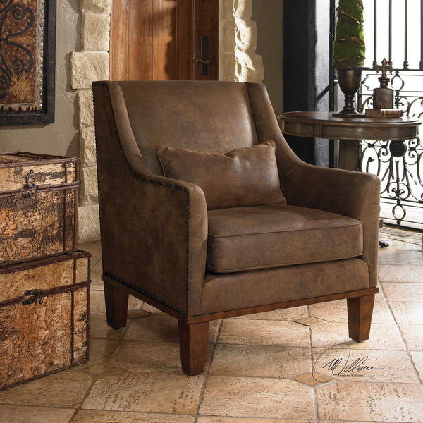 Uttermost Clay Tanned Leather Arm Chair