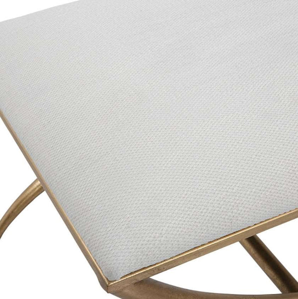 Uttermost Crossing Gold/White Small Bench