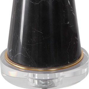 Uttermost Alastair Hour Glass Black Marble Table Top Lamp