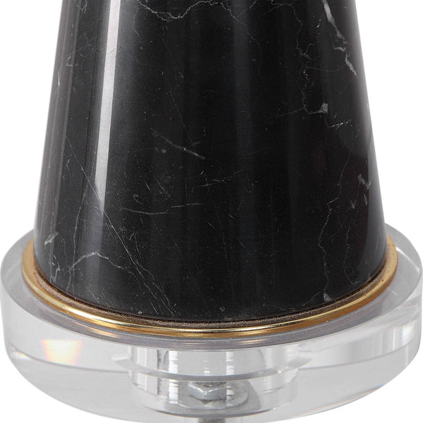 Uttermost Alastair Hour Glass Black Marble Table Top Lamp
