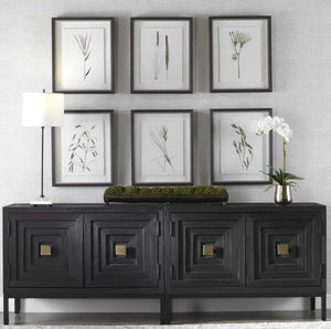 Uttermost Forest Finds 6-Piece Dark Gray/Green/White Framed Print Set Wall Art