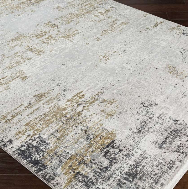 Uttermost Ulen Charcoal/Light Gray/Saffron/White 10 X13 Area Rug