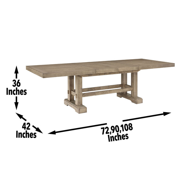 Steve Silver Napa 108-Inch Counter-Height Table With 8-Inch Leaves In Weathered Sand