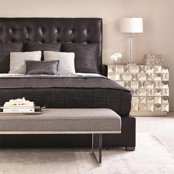 Bernhardt Avery Leather Panel Bed Queen