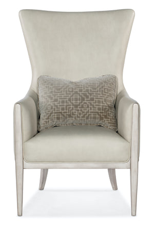 Hooker Furniture Kyndall Guiltless Taupe Club Leather Chair with Accent Pillow