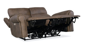 Hooker Furniture Duncan Power Leather Loveseat with Power Headrest & Lumbar