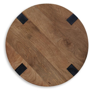 Hanneforth Round End Table Brown/Black