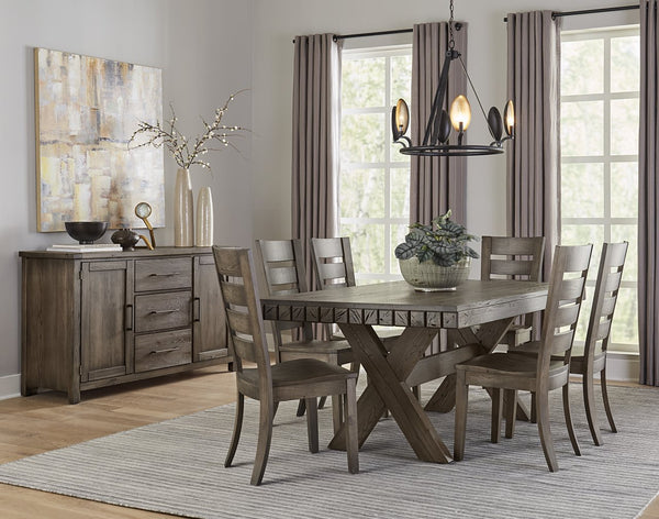 Vaughan-Bassett Dovetail Dining Aged Grey Horizontal Slat Side Dining Chair