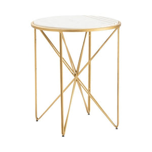 Crestview Darby Gold/White Accent Table