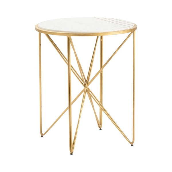 Crestview Darby Gold/White Accent Table