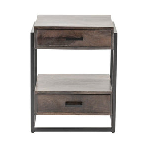 Crestview Beckett Brown/Gunmetal Side Table