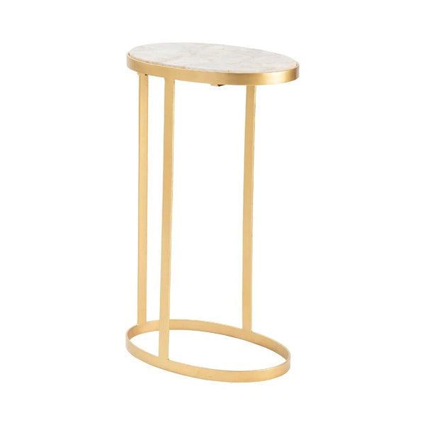 Crestview Victoria Gold/White Accent Table