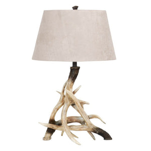 Crestview Deer Shed Resin Weathered Antler Table Lamp