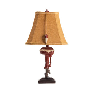 Crestview Outboard Red & Antique White Accent Lamp