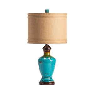 Crestview Napa Distressed Turquoise Table Lamp