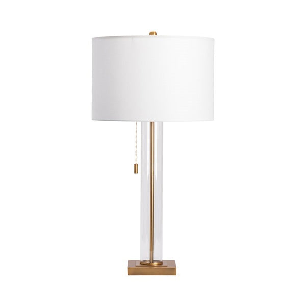 Crestview Enlight Antique Brass Pull Chain Table Lamp
