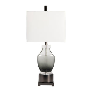 Crestview Mccance Grey Glass/Gun Metal Table Lamp