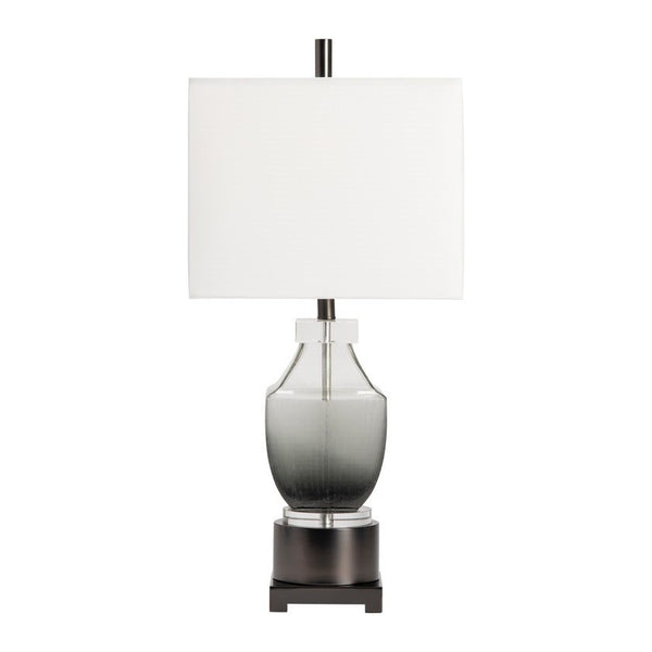 Crestview Mccance Grey Glass/Gun Metal Table Lamp