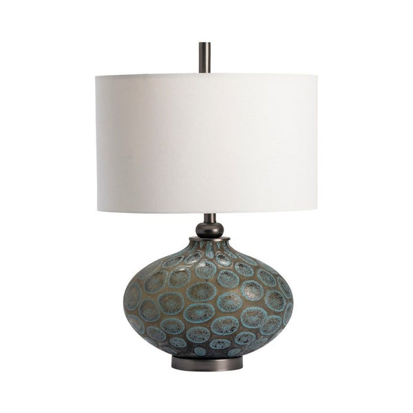 Crestview Simons Blue/Brown/White Table Lamp