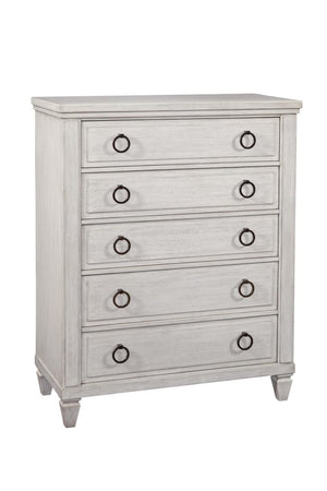 American Woodcrafters Salter Path White with Grain Queen Bed Dresser Mirror & Nightstand