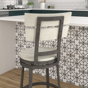 American Woodcrafters Metal Bar Wood Frame Stool Middle Gray Metal