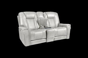 Barcalounger Rainer Dove Sanibel Leather Recliner Console Loveseat