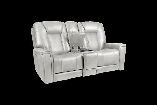 Barcalounger Rainer Dove Sanibel Leather Recliner Console Loveseat