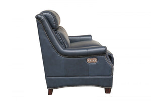Barcalounger Shoreham Blue Warrendale Leather Recliner Loveseat