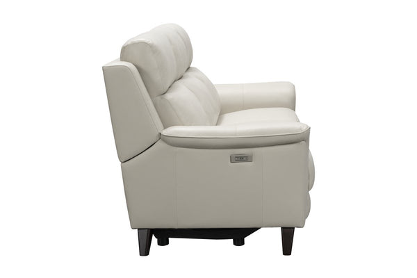 Barcalounger Laurel Cream Kester Leather Recliner Sofa