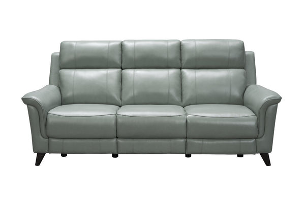 Barcalounger Lorenzo Mint Kester Leather Recliner Sofa
