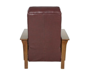 Barcalounger Marisol Cabernet Mission Leather High/Low-Leg Recliner Chair