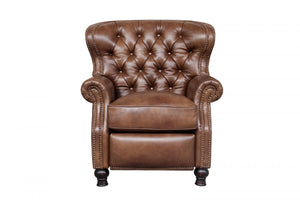 Barcalounger Wenlock Tawny Presidential Leather High/Low-Leg Recliner Chair