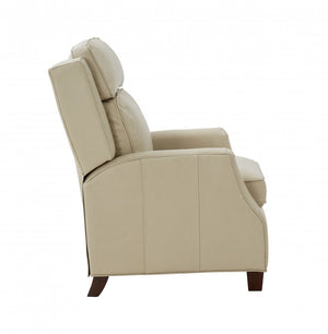 Barcalounger Barone Parchment Nixon Leather High/Low-Leg Recliner Chair