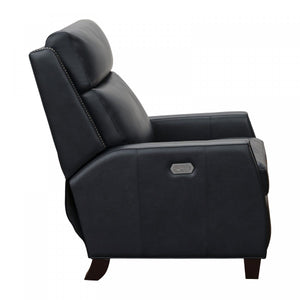 Barcalounger Shoreham Blue Anaheim Big & Tall Power Leather Recliner Chair