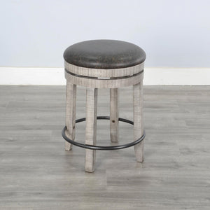 Sunny Designs Alpine Grey 24 Inch Swivel Stool with Cushioned Seat