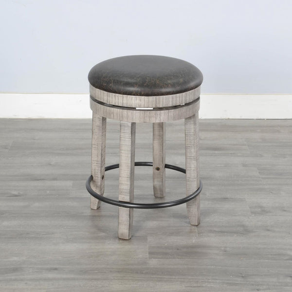 Sunny Designs Alpine Grey 24 Inch Swivel Stool with Cushioned Seat