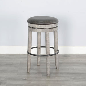 Sunny Designs Alpine Grey 30 Inch Swivel Stool with Cushioned Seat