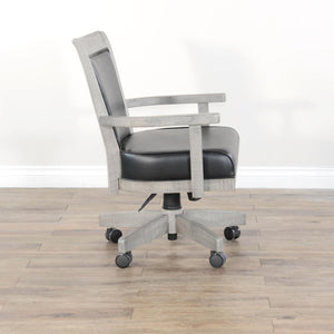 Sunny Designs Alpine Grey Game Chair with Casters Cushioned Seat & Back