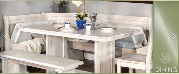 Sunny Designs Bayside Marble White Breakfast Nook