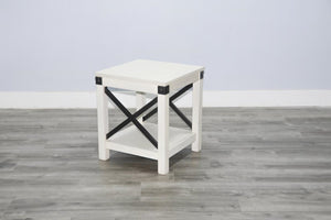 Sunny Designs Bayside Marble White End Table