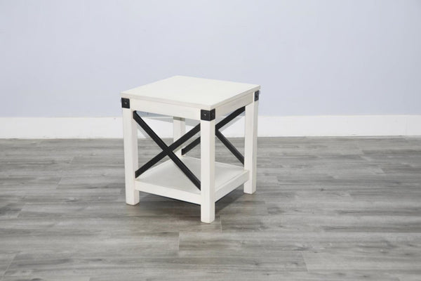 Sunny Designs Bayside Marble White End Table