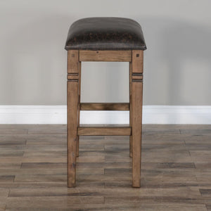 Sunny Designs Doe Valley Buckskin Backless Stool with Cushioned Seat