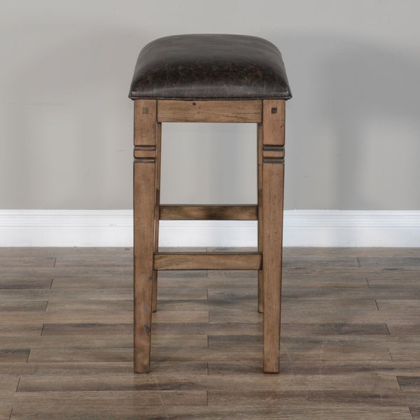 Sunny Designs Doe Valley Buckskin Backless Stool with Cushioned Seat